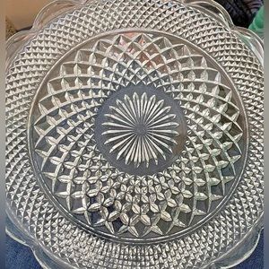 Fancy Clear Glass Round Serving Platter